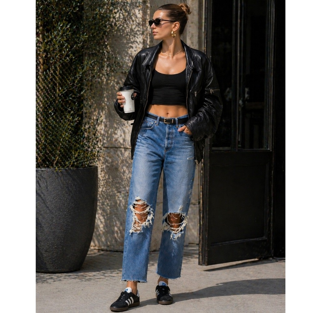 AGOLDE 90s JEAN Women 24 DESTROYED USA HIGH RISE ANKLE‎